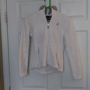 Fitted fleece jacket with hood